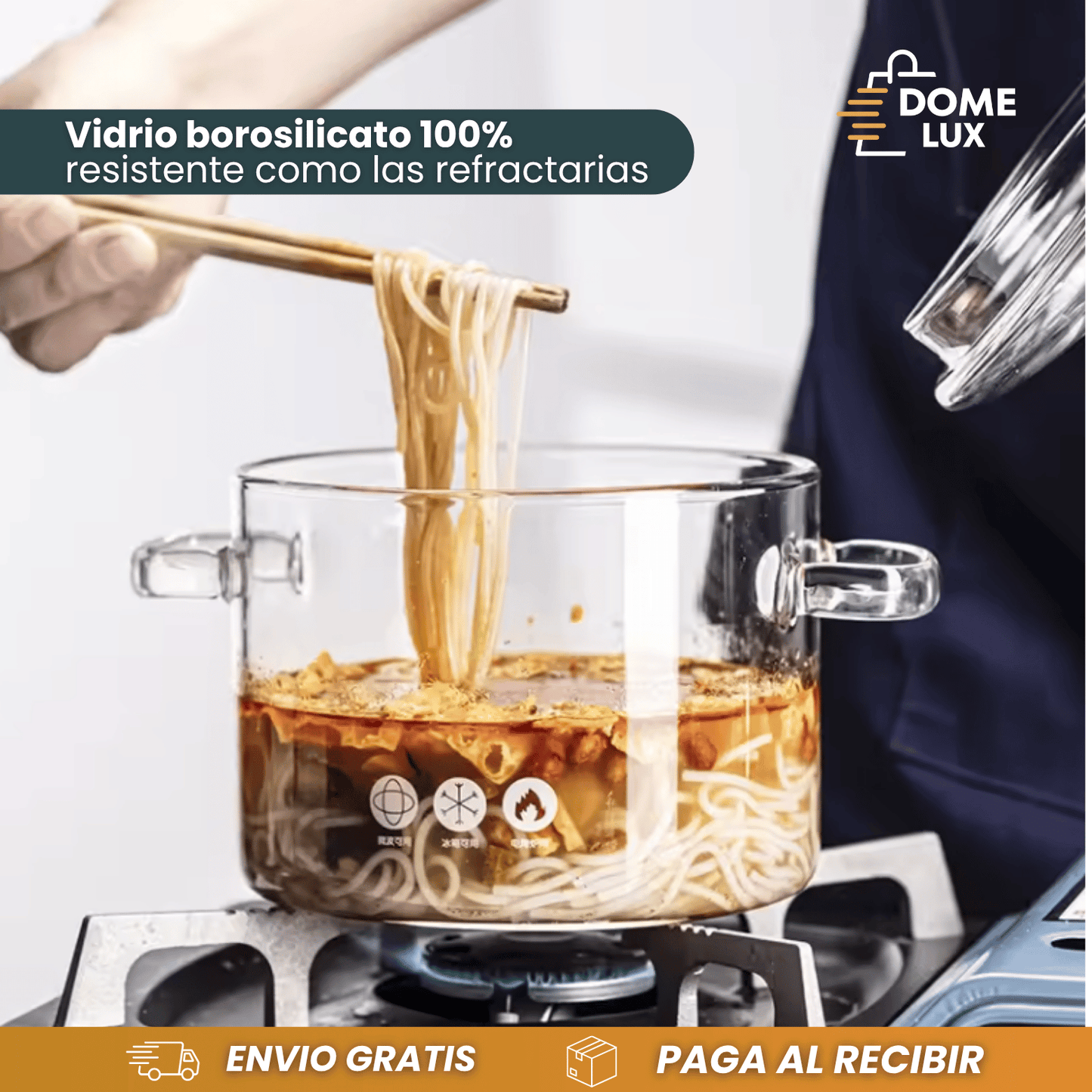 OLLA DE VIDRIO Borosilicato