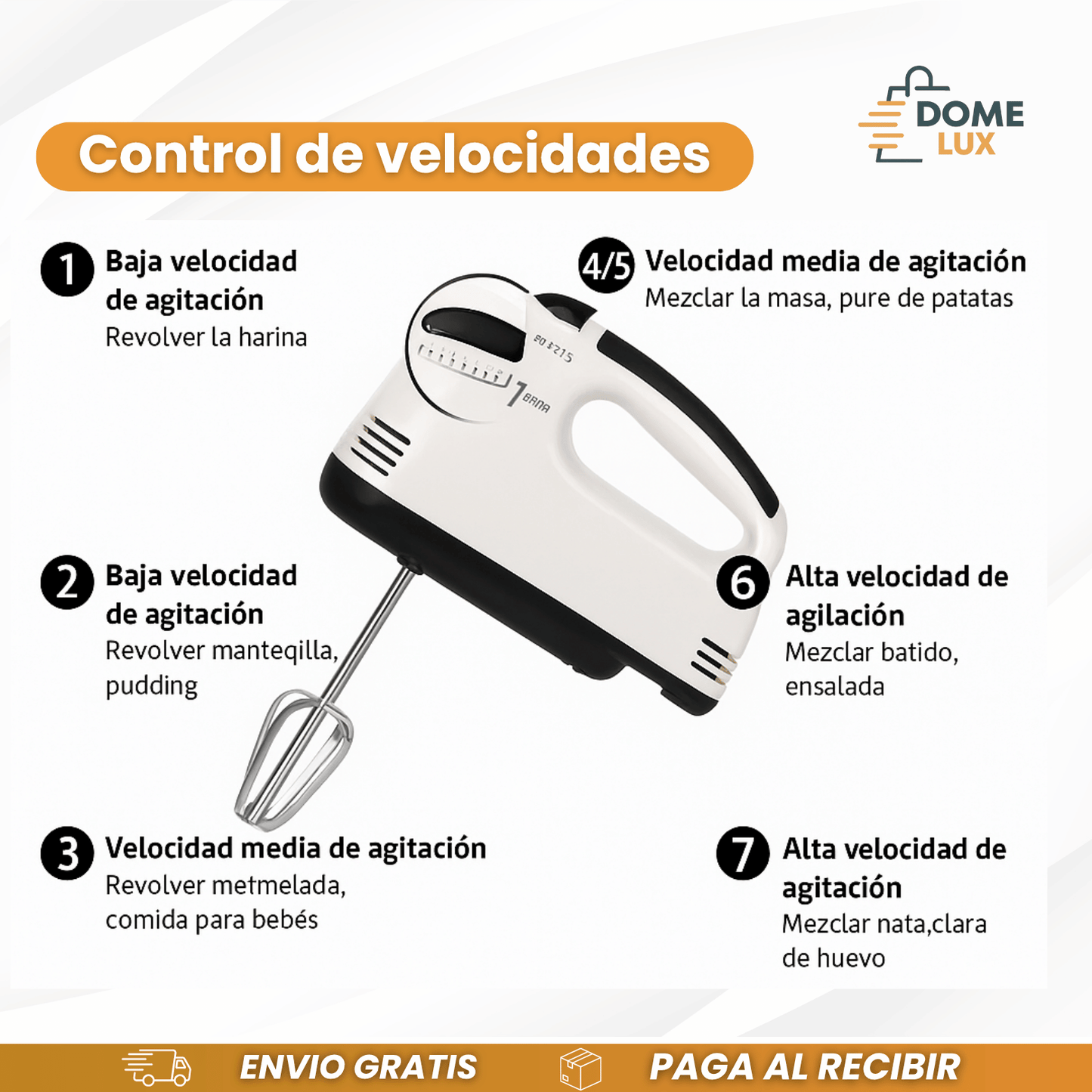 BATIDORA ELECTRICA 7 Velocidades