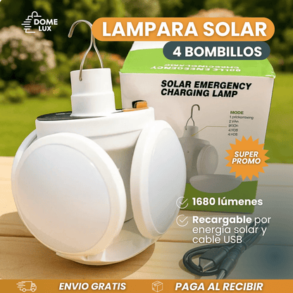 BOMBILLA LED SOLAR 4 BOMBILLOS