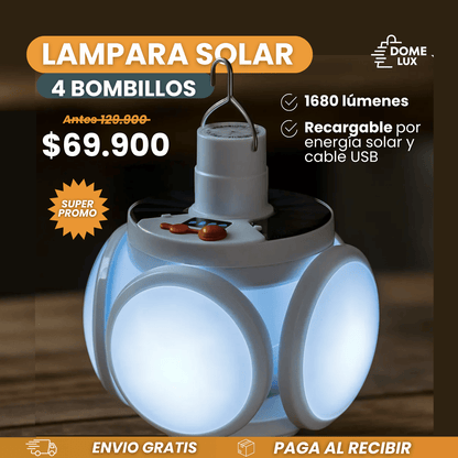 BOMBILLA LED SOLAR 4 BOMBILLOS