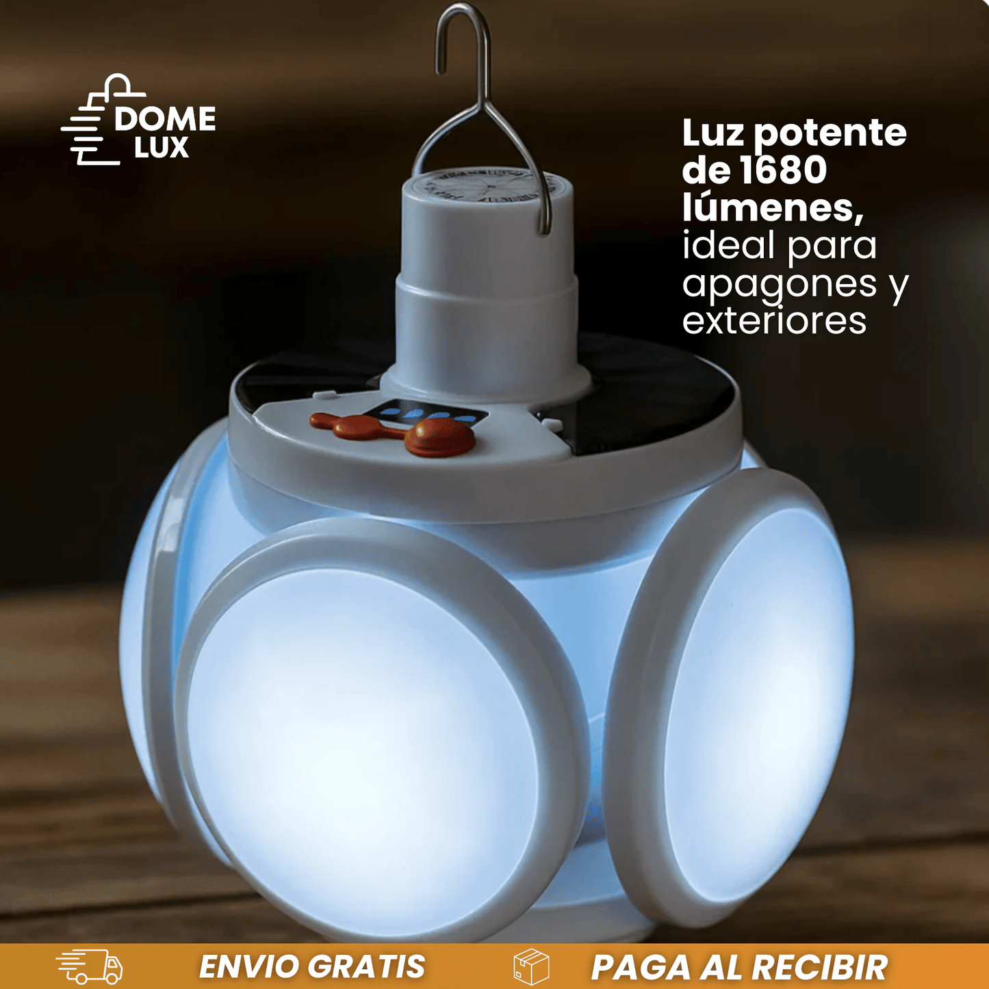 BOMBILLA LED SOLAR 4 BOMBILLOS