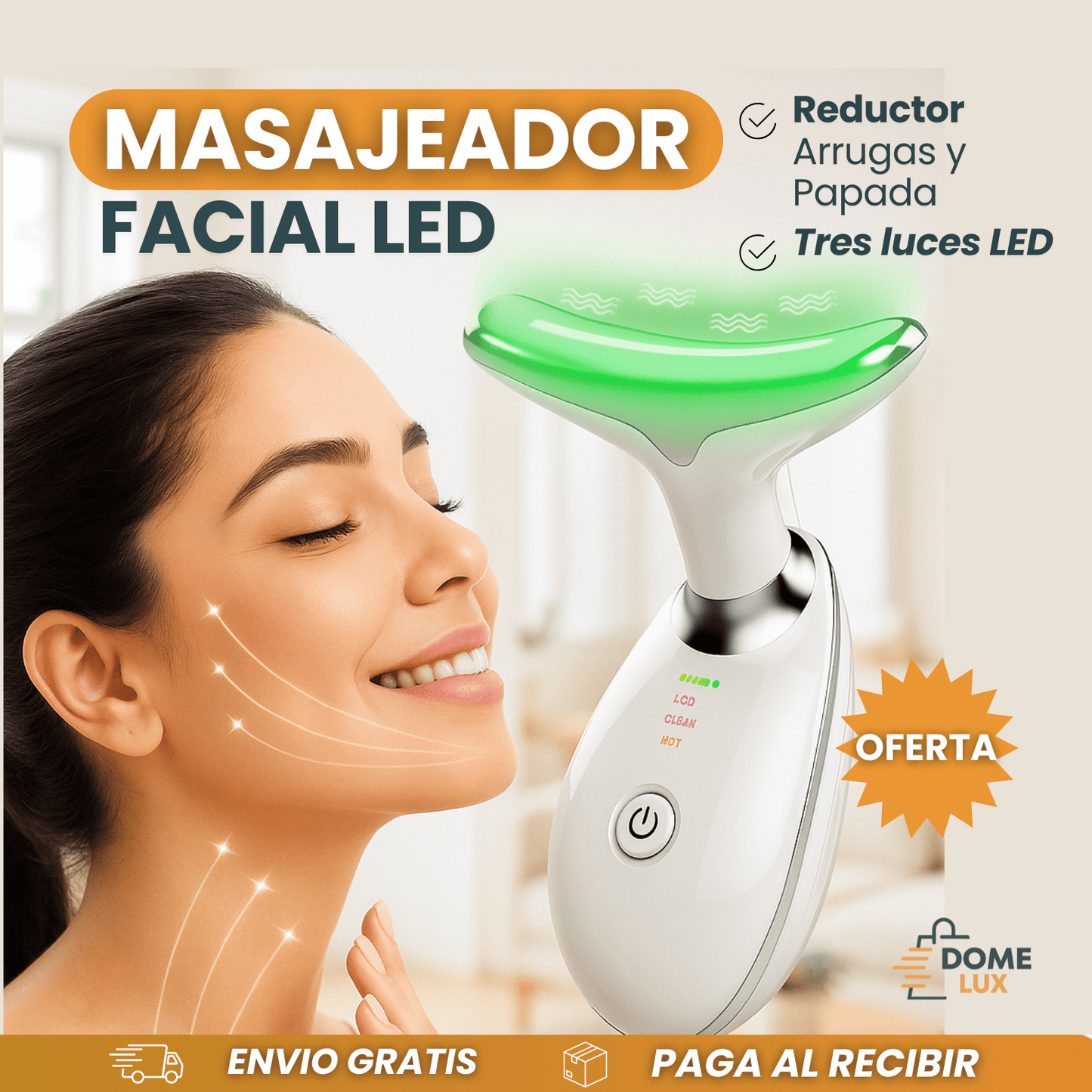 MASAJEADOR FACIAL LUZ LED