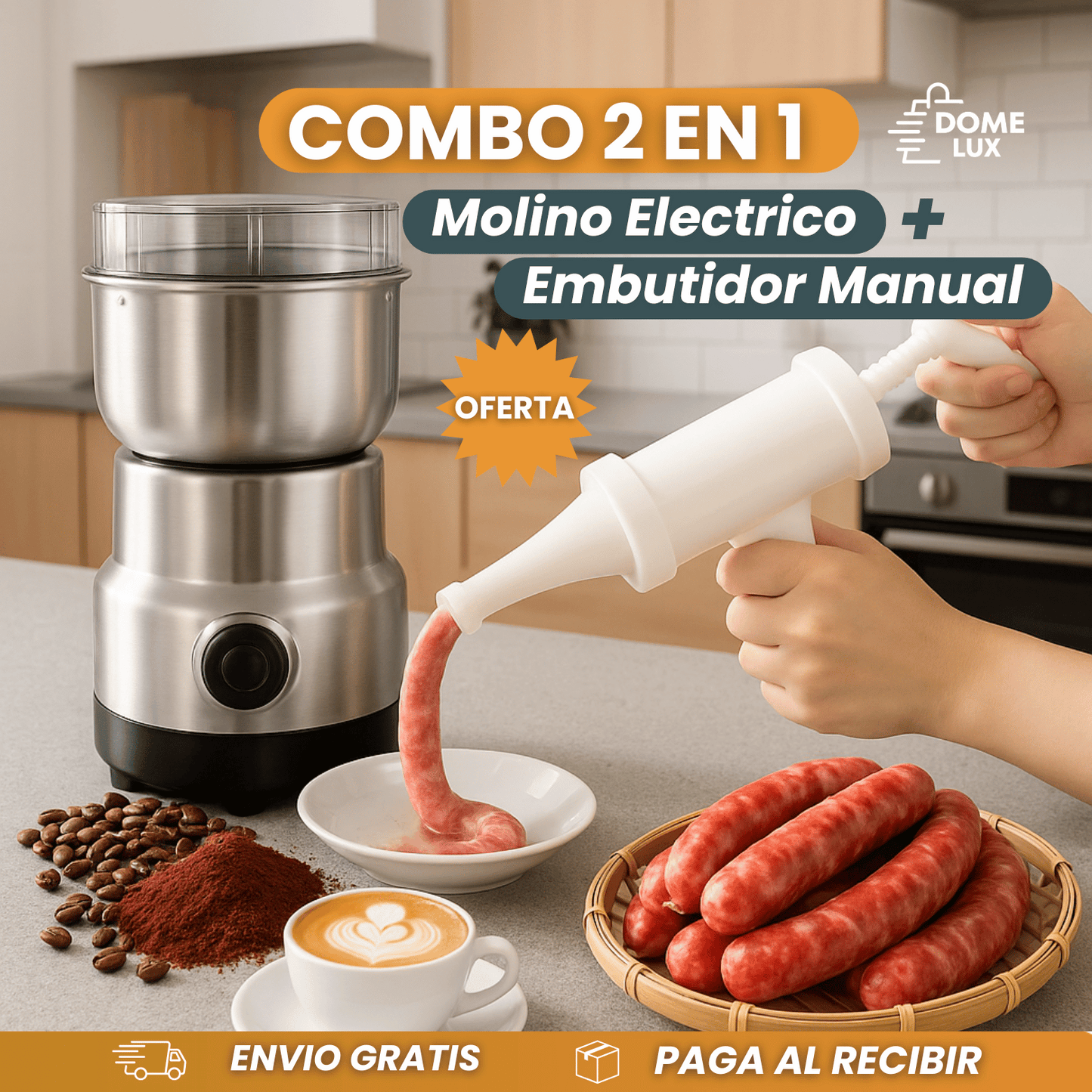 MOLINO MOLEDOR + MAQUINA EMBUTIDO