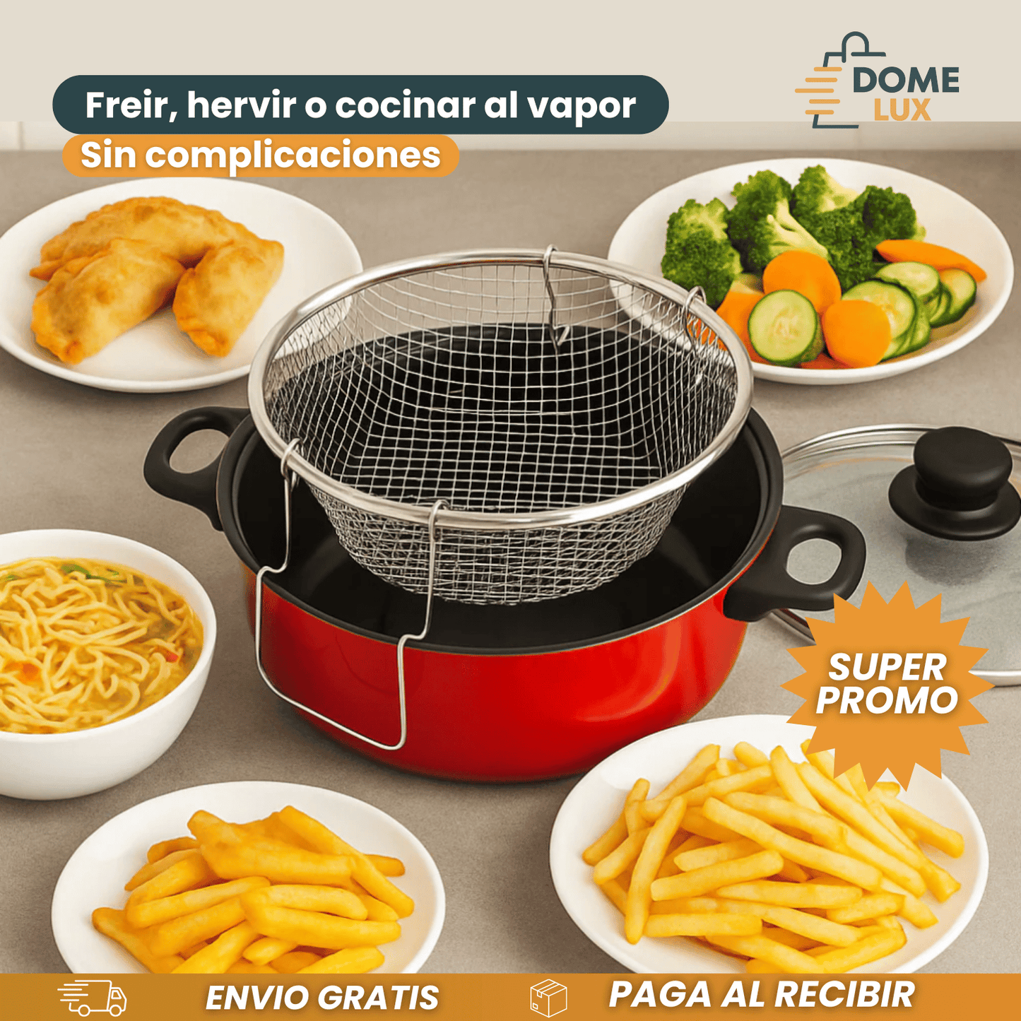 OLLA AL VAPOR Y FREIDORA