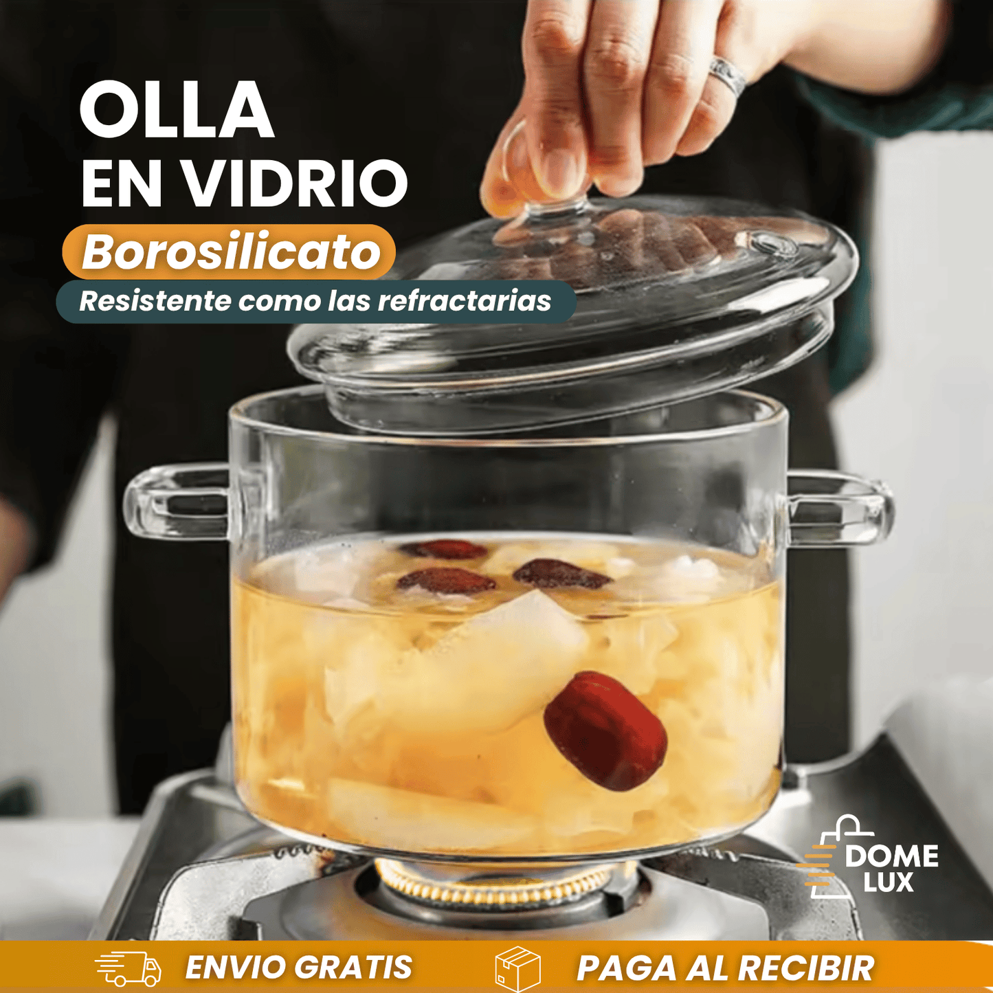 OLLA DE VIDRIO Borosilicato